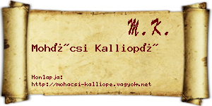 Mohácsi Kalliopé névjegykártya